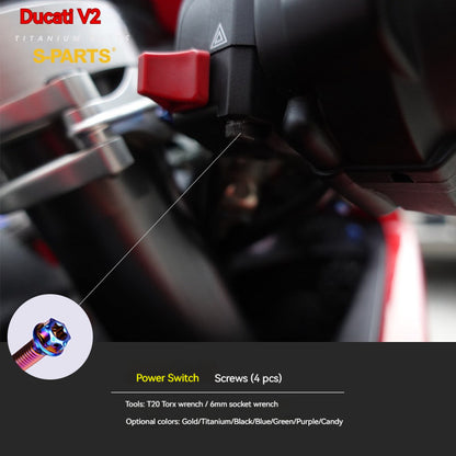 S-PARTS  Compatible with / Suitable for Ducati DUCATI V2 Full Titanium Bolt Kit