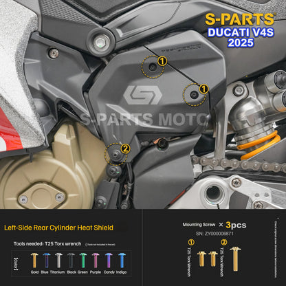 S-PARTS Titanium Engine and Rearset Fastener Kit for Ducati Panigale V4 S 2025