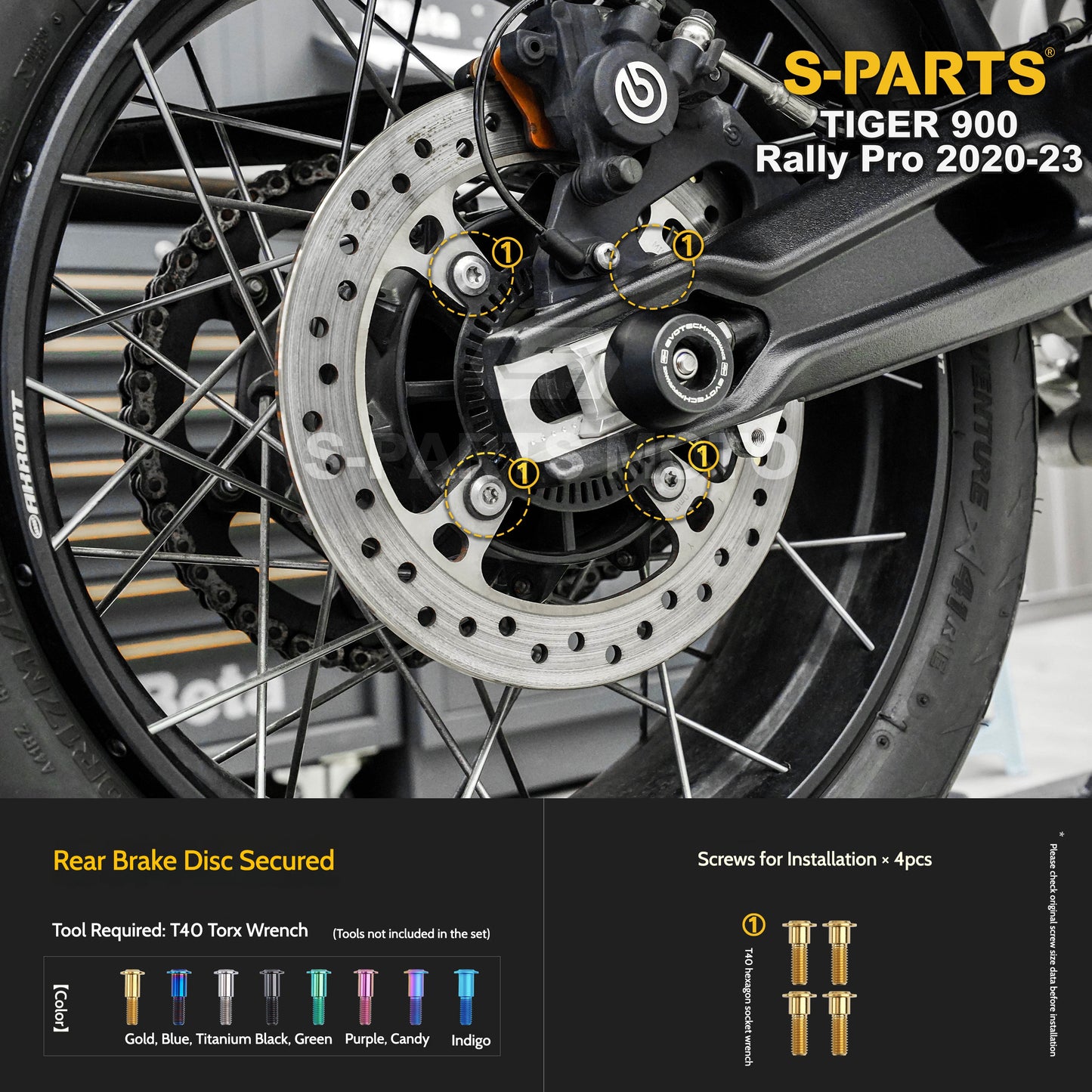 SPARTS Triumph Tiger 900 Rally Pro (2020–2023) Motorcycle Modified Titanium Alloy Bolts