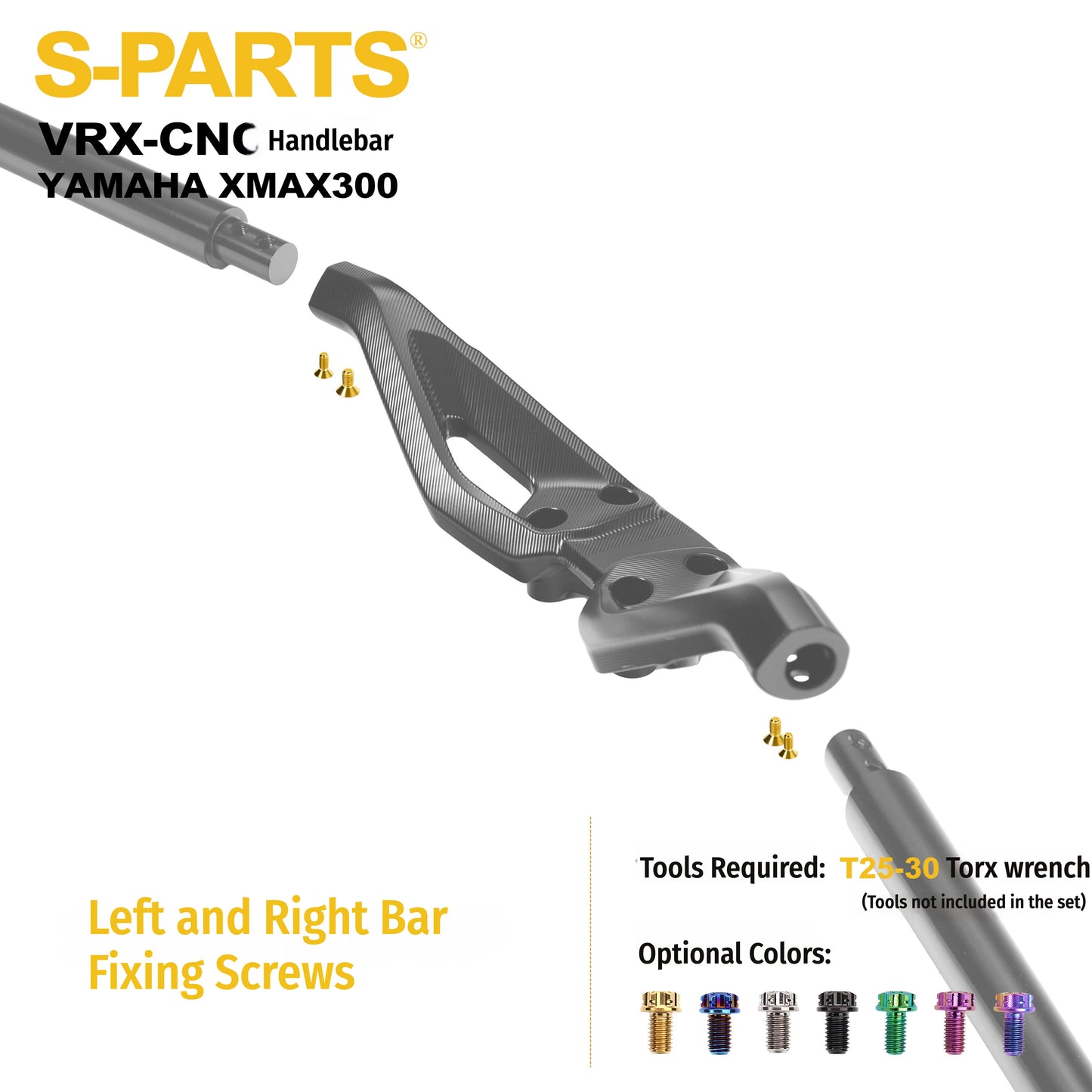 SPARTS Titanium Handlebar Bolt Kit for Yamaha XMAX 300 | VRX CNC Handlebar | TC4 Grade 5