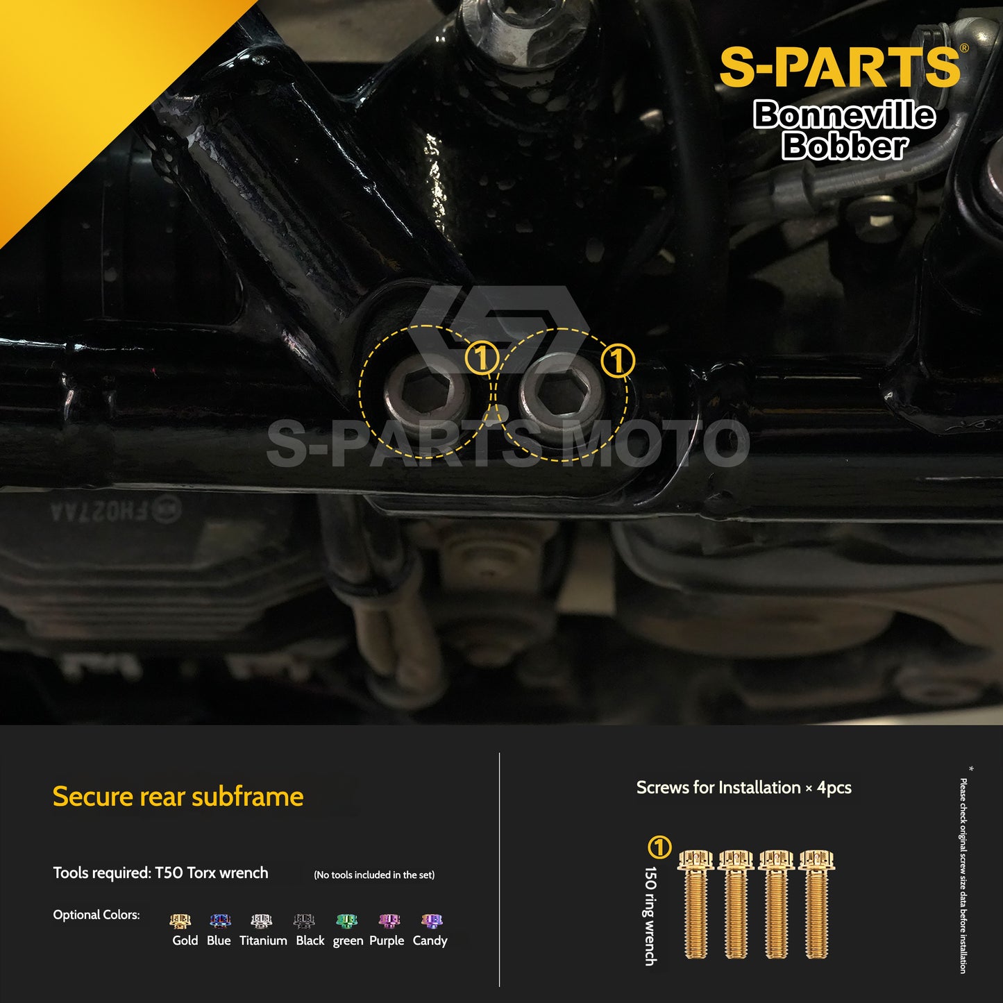 SPARTS Titanium Set Screws for Triumph Bonneville Bobber Motorcycle Modification