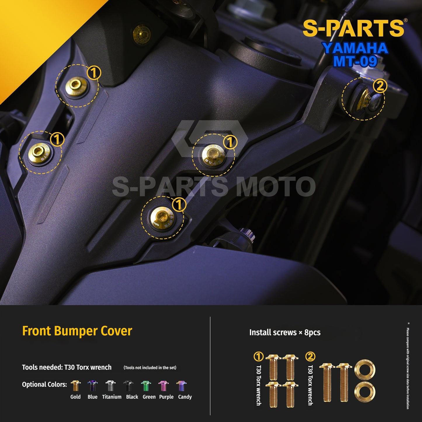 SPARTS Yamaha MT-09 Titanium Bolt Kit | TC4 Grade Motorcycle Fasteners