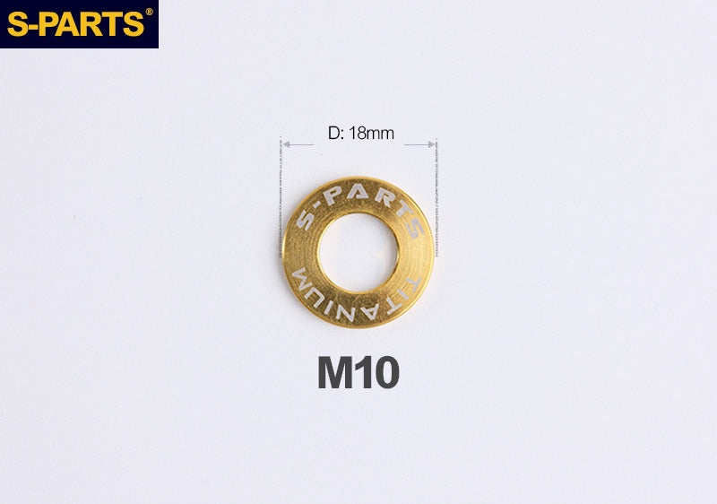 S-PARTS M8 / M10 / M12 / M14 TC4 Titanium Flat Washers for E-Bikes, Motorcycles & Bicycles