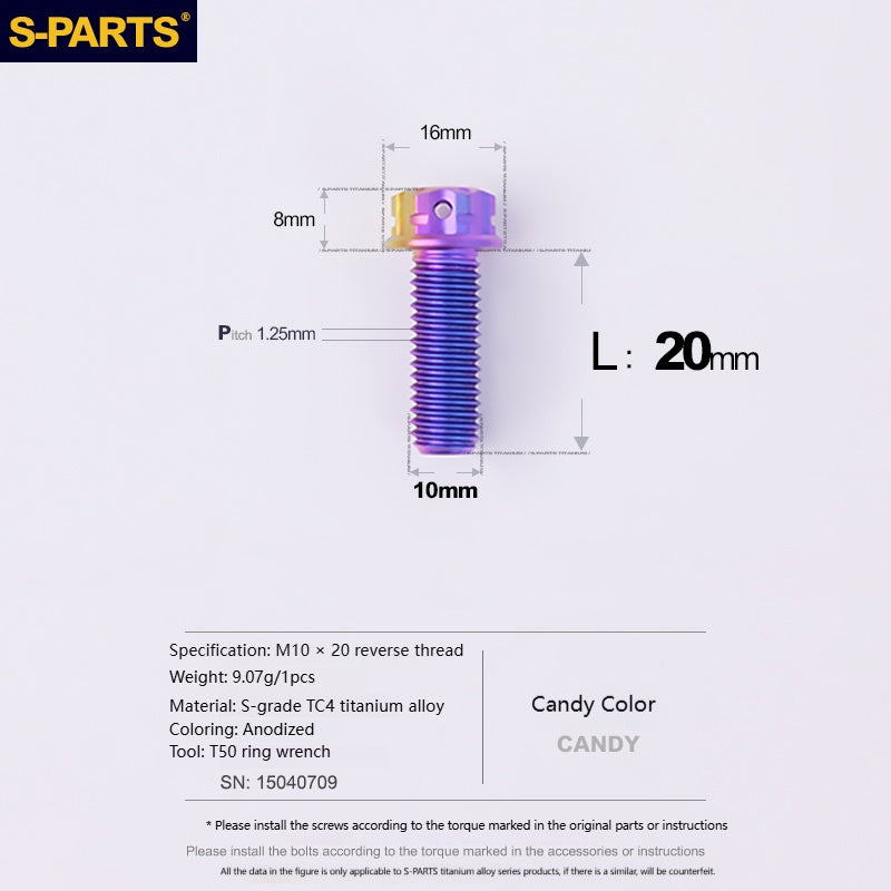 SPARTS Titanium MirrorMotorcycle Rearview Mirror Bolts· M8/M10