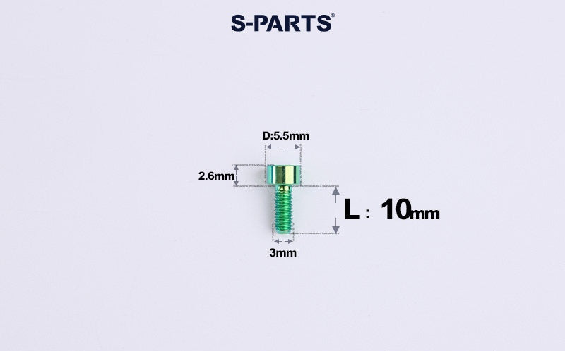 SPARTS M3 L6-20 Classic Button Head Green Titanium Bolt