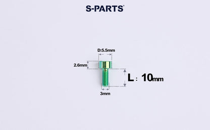 SPARTS M3 L6-20 Classic Button Head Green Titanium Bolt