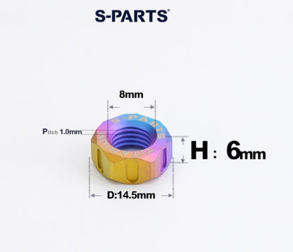 SPARTS Candy Titanium Alloy Hex Nuts – TC4 Motorcycle Locking & Fastening Nuts M5 M6 M8 M10 M12