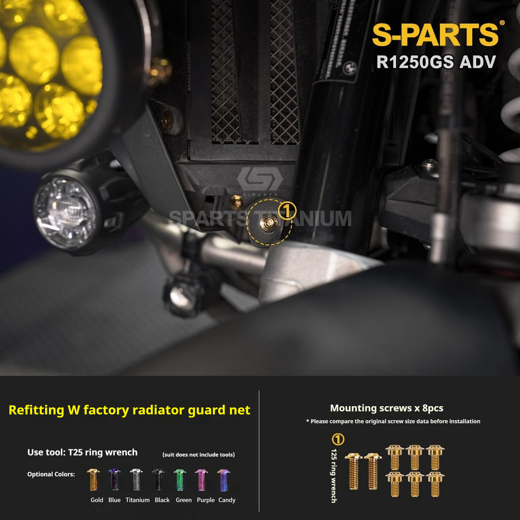 SPARTS Titanium Bolt Kit for BMW R 1250GS ADV – CNC Titanium Upgrade Kit