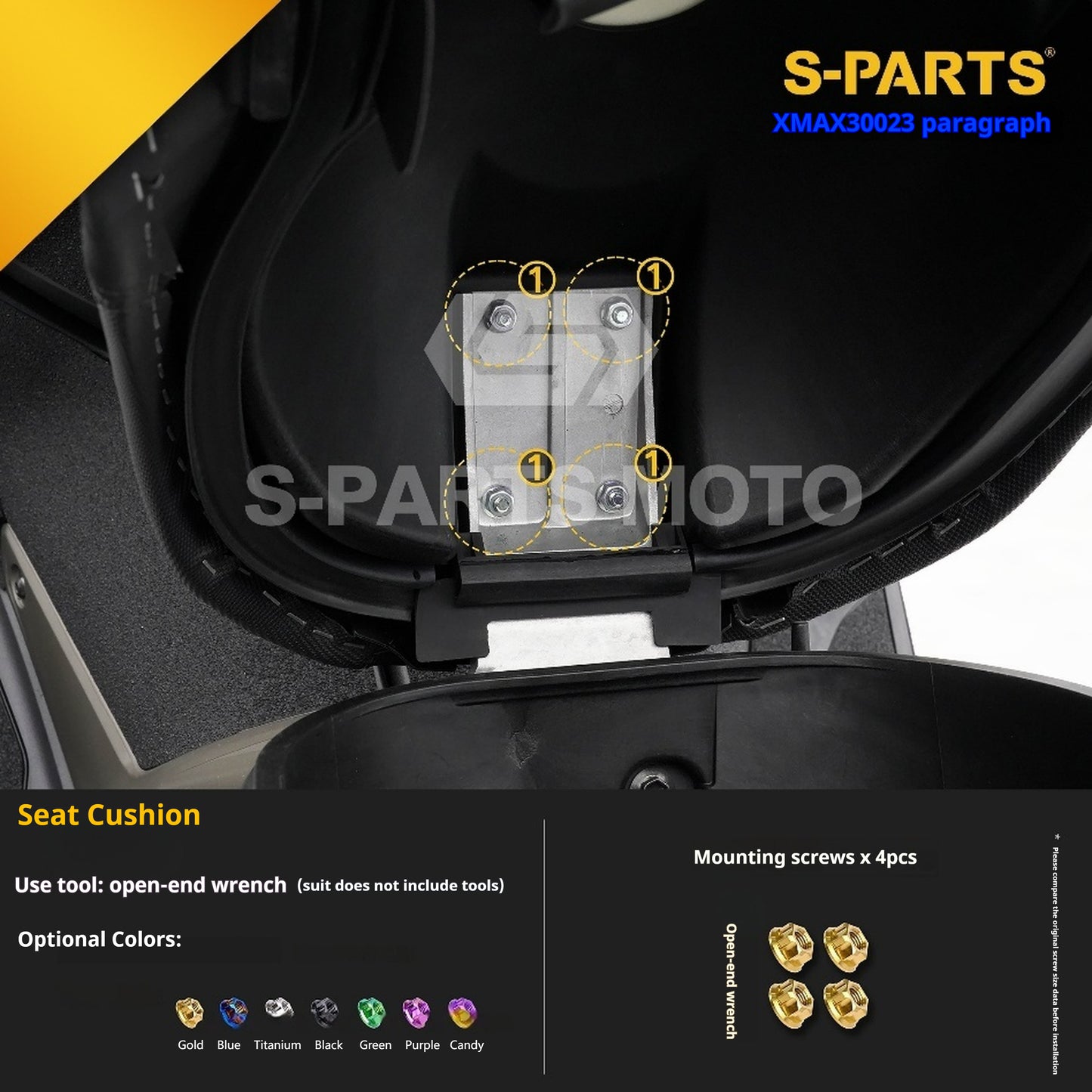 SPARTS Titanium Bolt Set for 2023 XMAX300 | Yamaha Motorcycle Titanium Bolt Upgrade