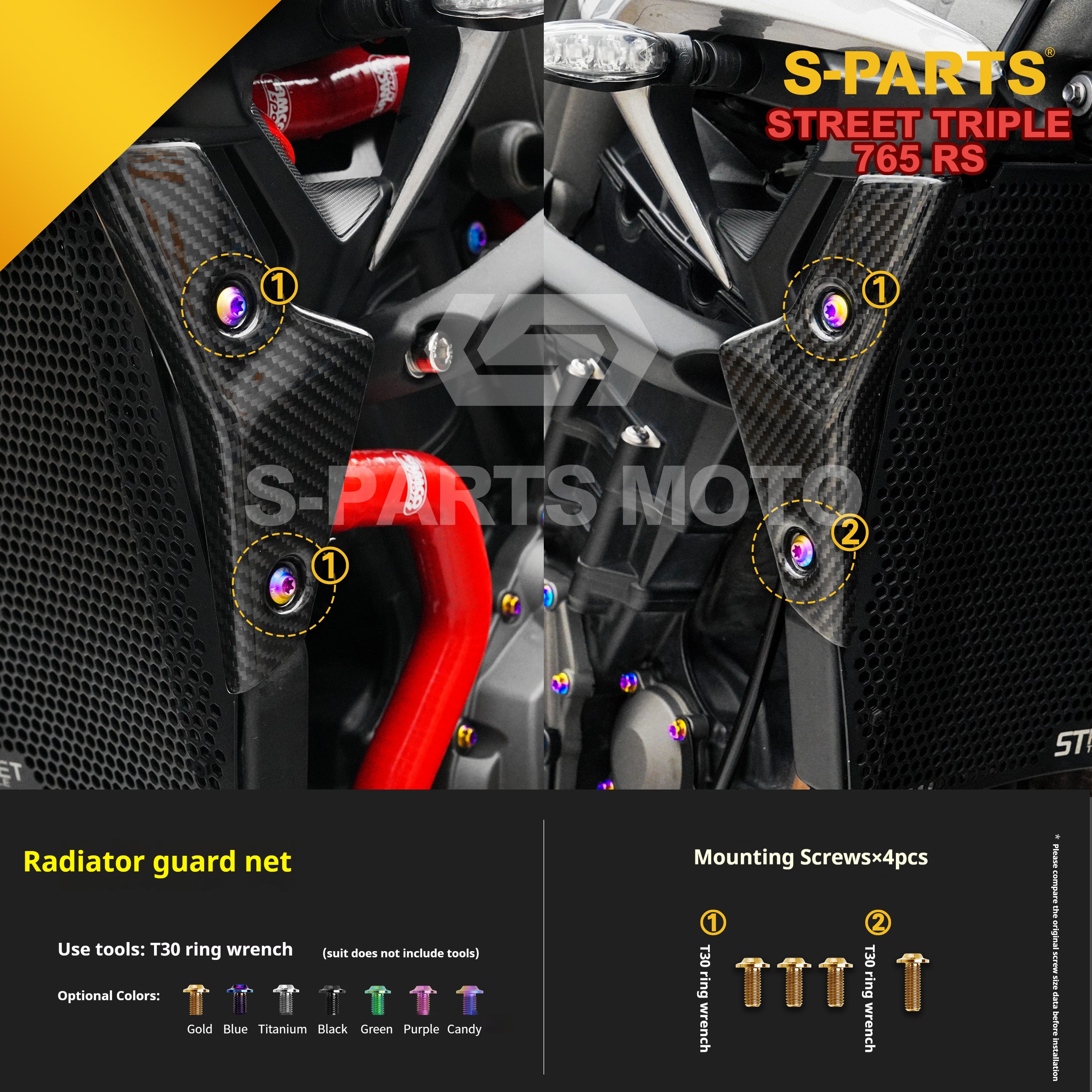 SPARTS Titanium Screw Set for Triumph Street Triple RS –CNC Titanium Upgrade Kit