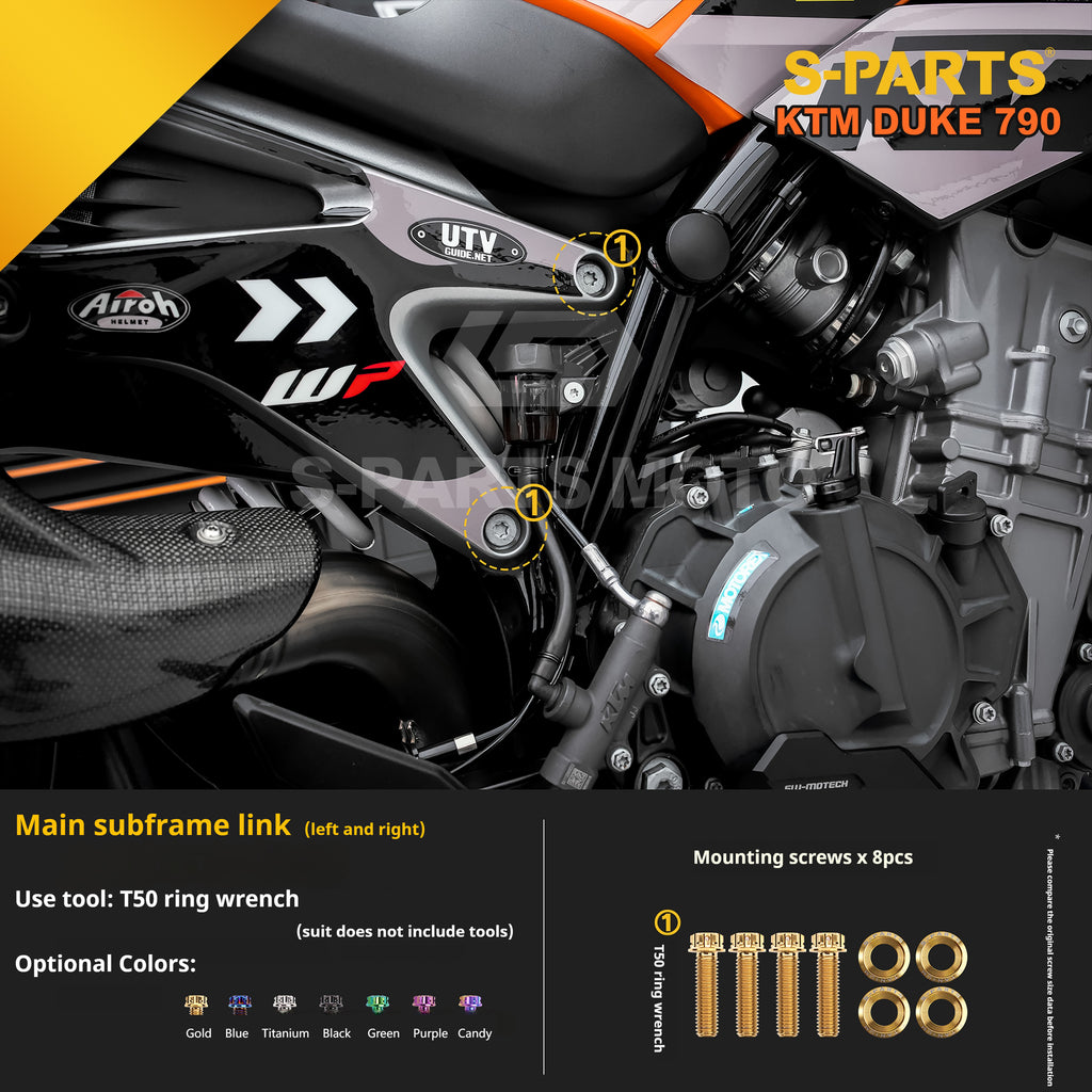 SPARTS TC4 Titanium Bolt Kit Compatible with KTM DUKE 790 – Full Motorcycle Fastener Upgrade