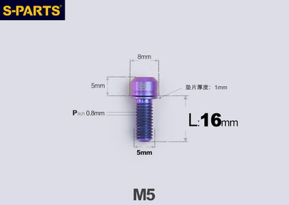 SPARTS M5 L10-50mm Titanium Alloy Screws