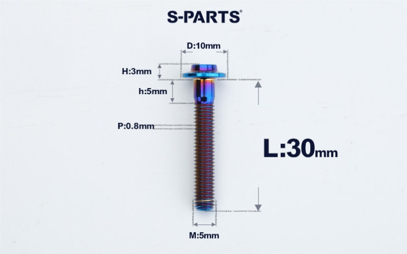 SPARTS A3 Countersunk Head M5 D10 Titanium Bolt TC4 Motorcycle & E-Bike Custom Fastener