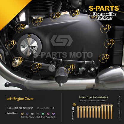 SPARTS Titanium Set Screws for Triumph Bonneville Bobber Motorcycle Modification