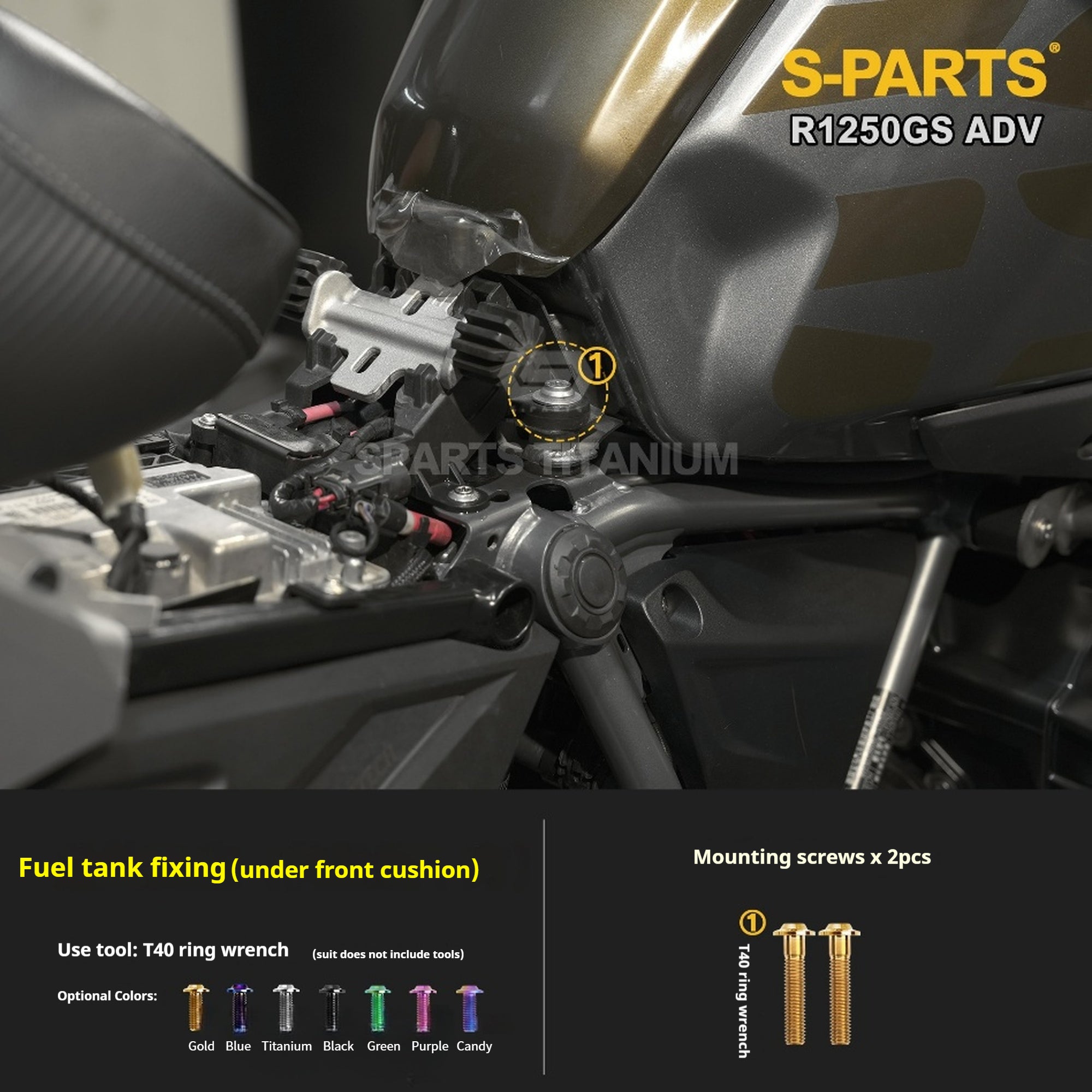 SPARTS Titanium Bolt Kit for BMW R 1250GS ADV – CNC Titanium Upgrade Kit