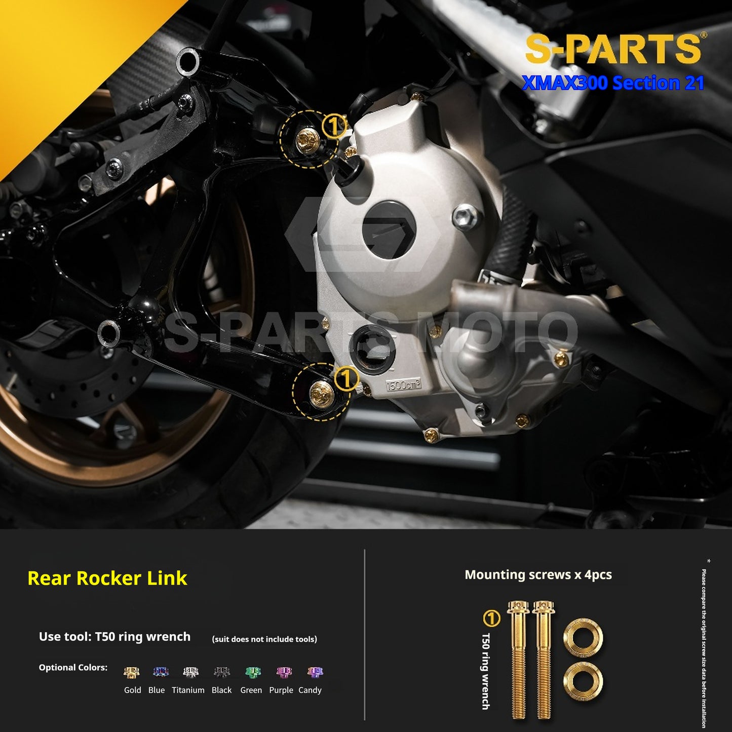 SPARTS 2021 XMAX300 YAMAHA Motorcycle Modified Titanium Alloy Bolts Screws