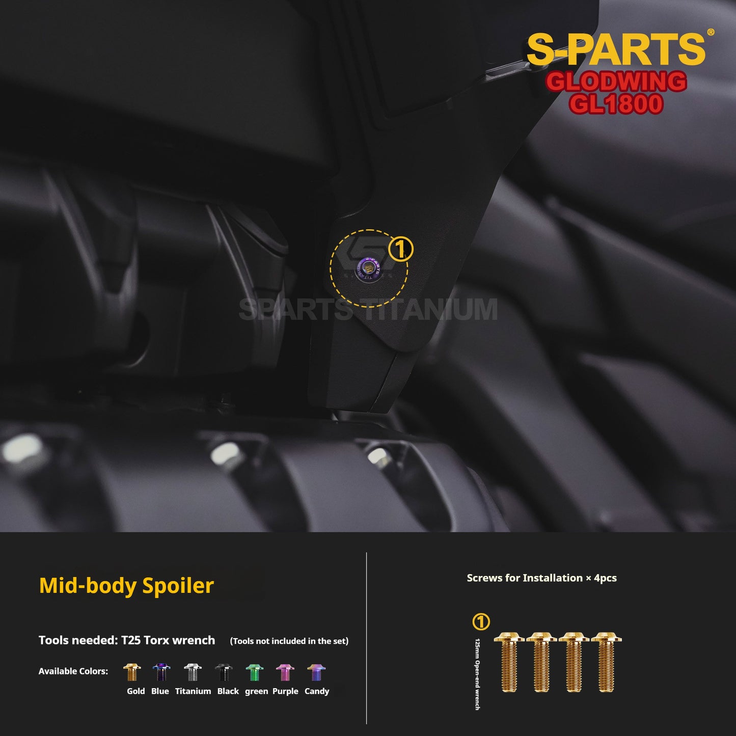 SPARTS Titanium Bolt Kit | Titanium for Honda Gold Wing GL1800 Motorcycle