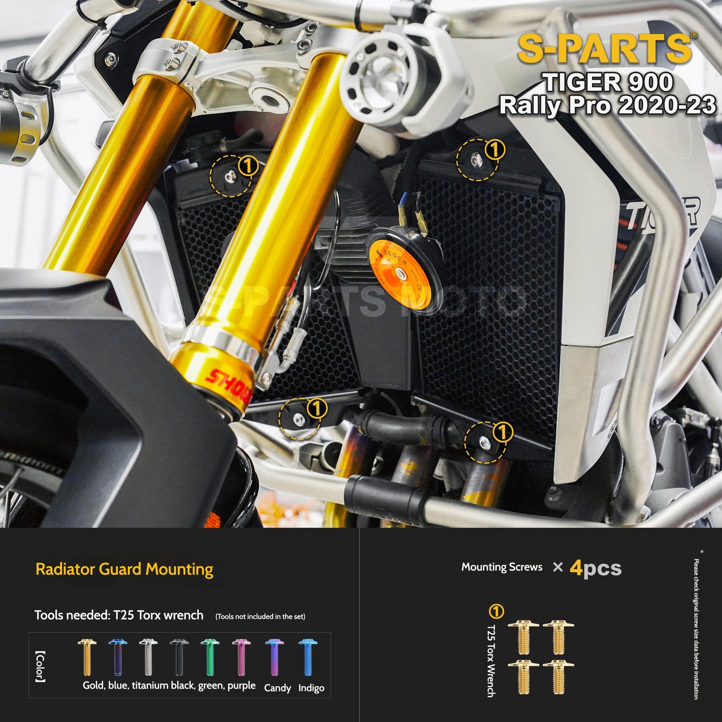 SPARTS Triumph Tiger 900 Rally Pro (2020–2023) Motorcycle Modified Titanium Alloy Bolts