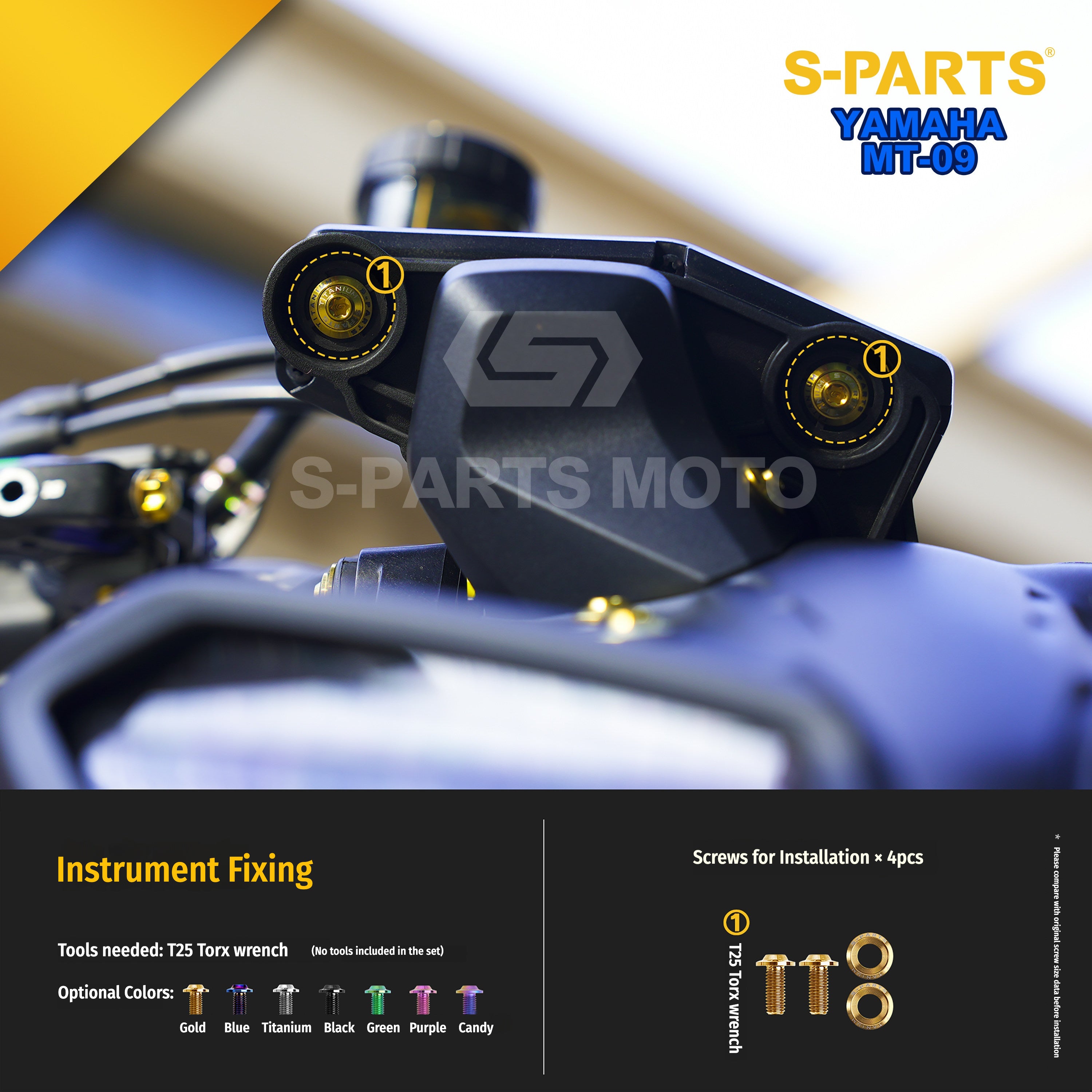 SPARTS Yamaha MT-09 Titanium Bolt Kit | TC4 Grade Motorcycle Fasteners