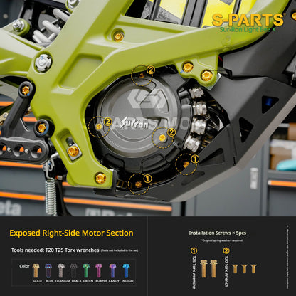 S-PARTS TC4 Titanium Full Bolt Kit for Sur-Ron Light Bee X (2025 Model)