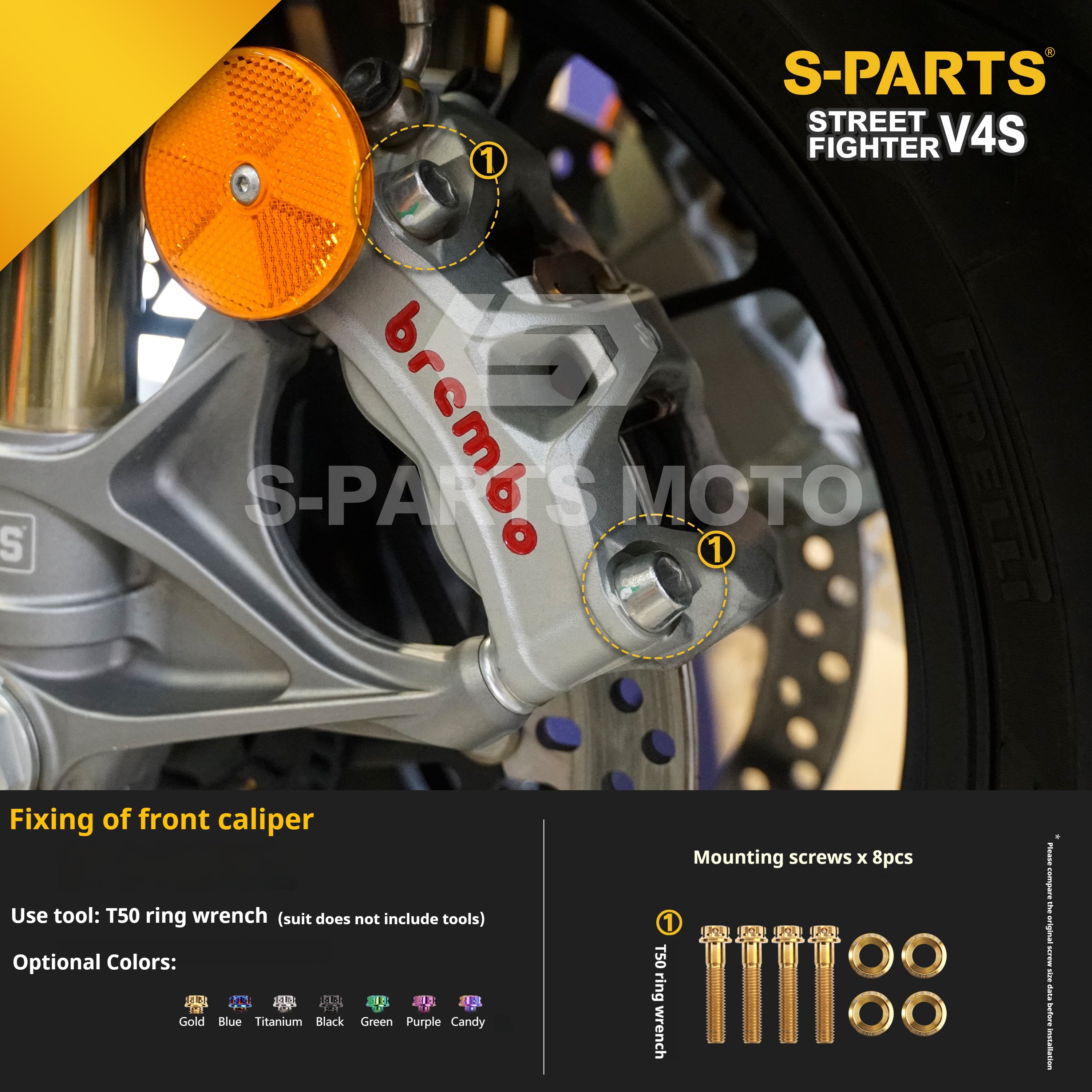 SPARTS Titanium Bolt Kit for Ducati Streetfighter V4S