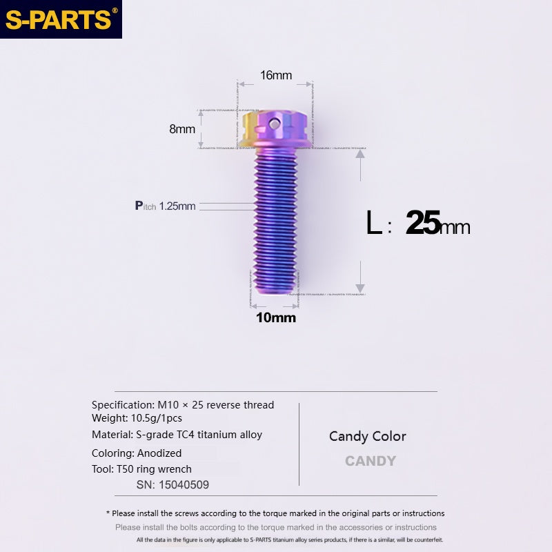 SPARTS Titanium Mirror Block-Off Bolts · M8/M10 Positive & Reverse Thread · Lightweight Motorcycle Plug Bolts