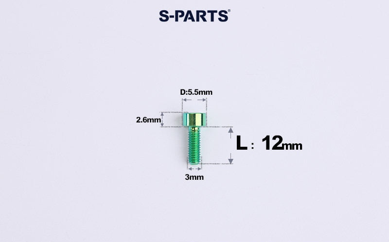 SPARTS M3 L6-20 Classic Button Head Green Titanium Bolt