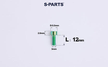 SPARTS M3 L6-20 Classic Button Head Green Titanium Bolt