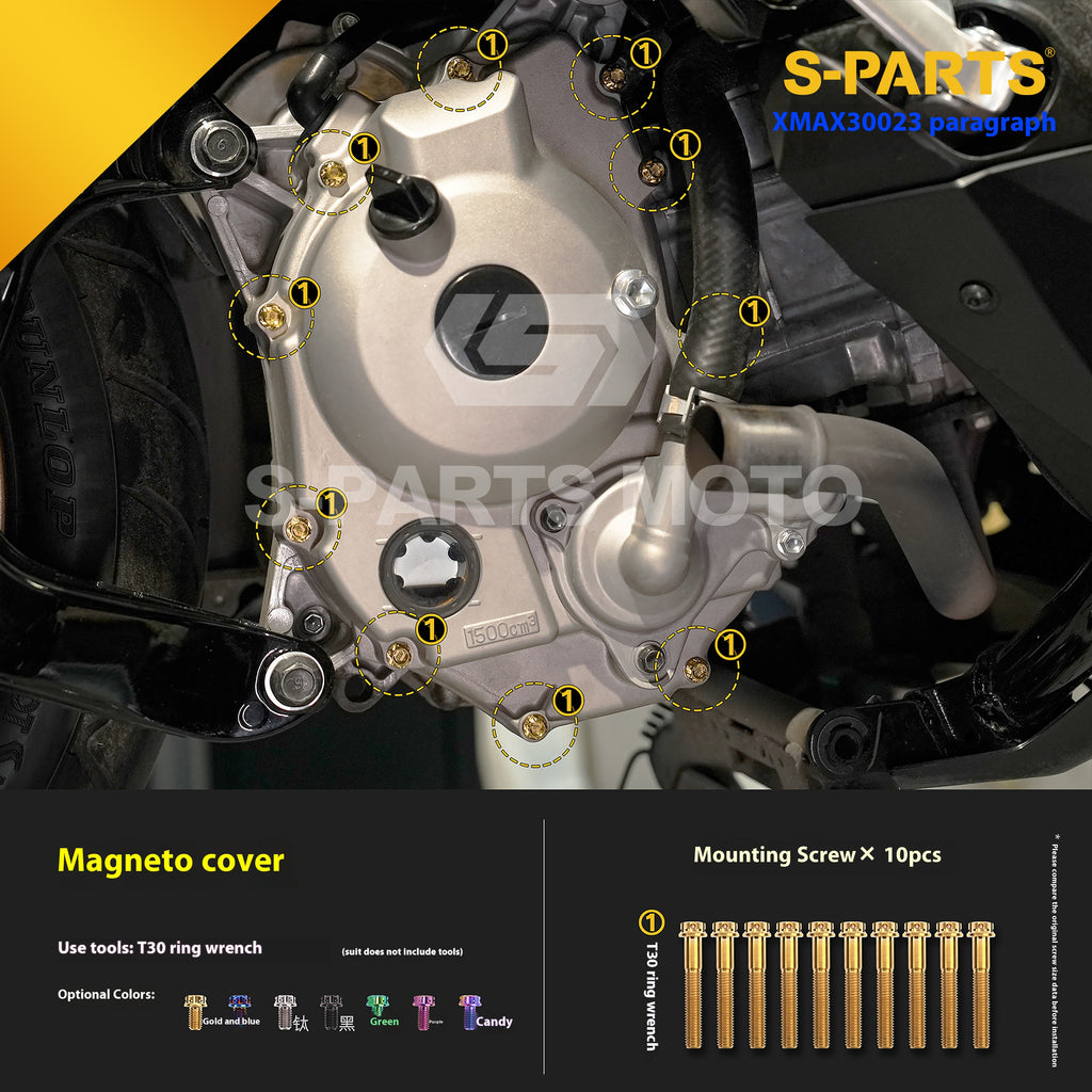 SPARTS Titanium Bolt Set for 2023 XMAX300 – Yamaha Motorcycle Custom Upgrade - 1/2