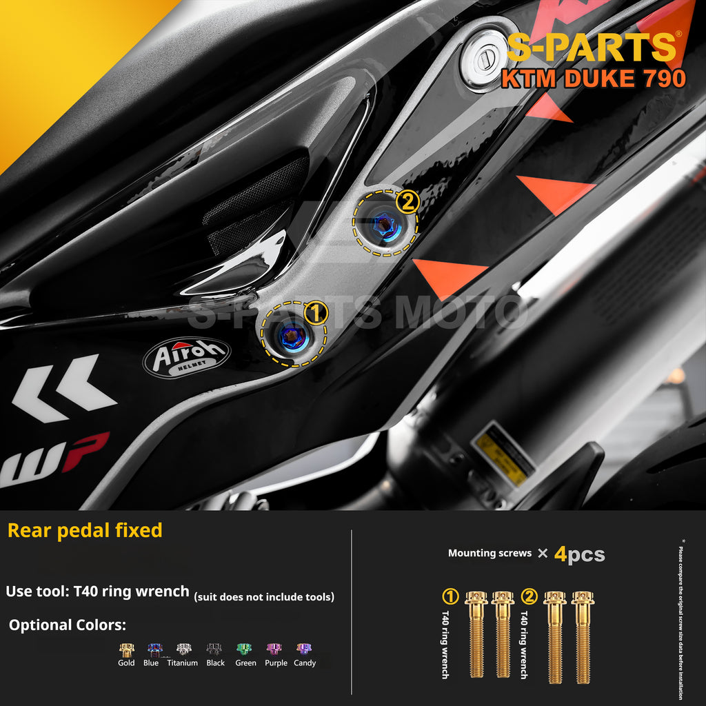 SPARTS TC4 Titanium Bolt Kit Compatible with KTM DUKE 790 – Full Motorcycle Fastener Upgrade