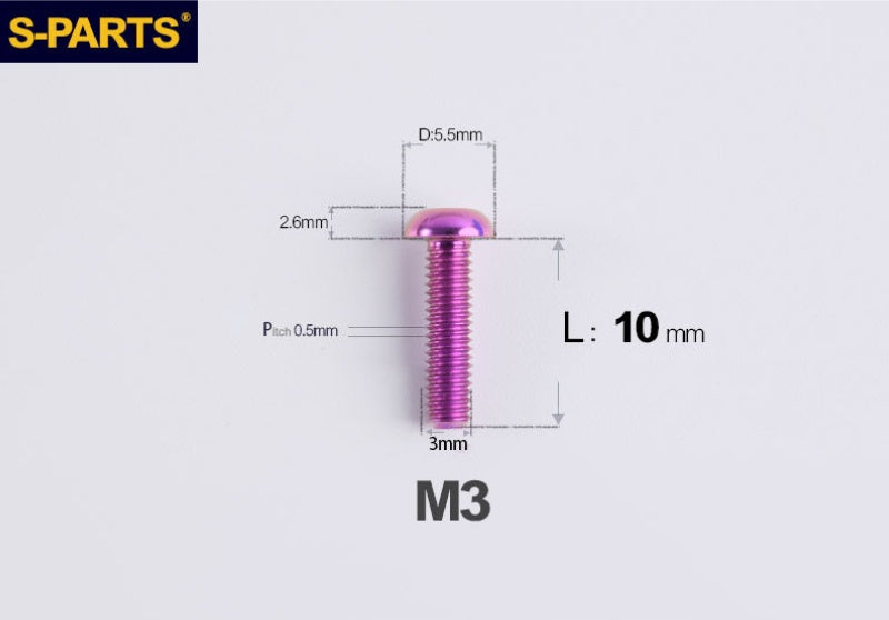 SPARTS A2 Button Head M3 Titanium Bolt