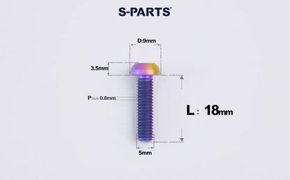 SPARTS M5 Titanium Bolt A2 Dome Head | Ultra-Light TC4 Bike Brake Caliper Bolt