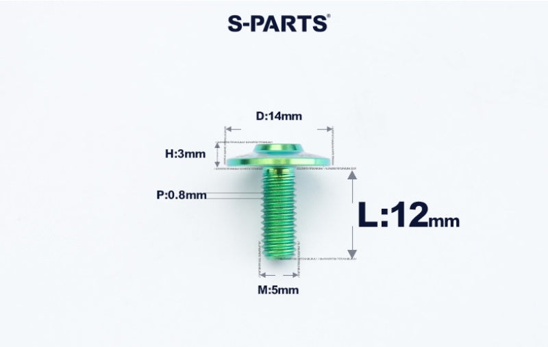 SPARTS A3 Dome Head M5 D14 Titanium Bolt | TC4 Motorcycle & E-Bike Fastener