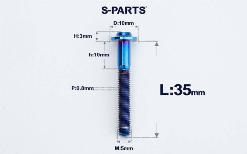 SPARTS A3 Countersunk Head M5 D10 Titanium Bolt TC4 Motorcycle & E-Bike Custom Fastener