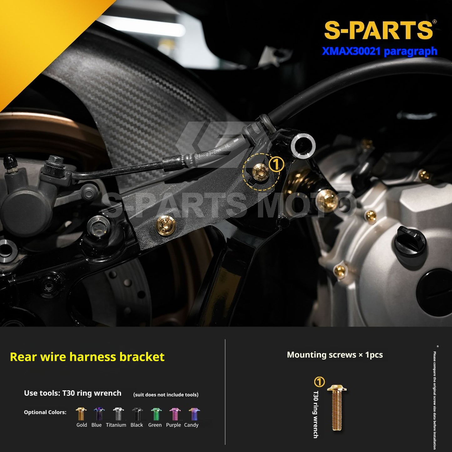 SPARTS 2021 XMAX300 YAMAHA Motorcycle Modified Titanium Alloy Bolts Screws