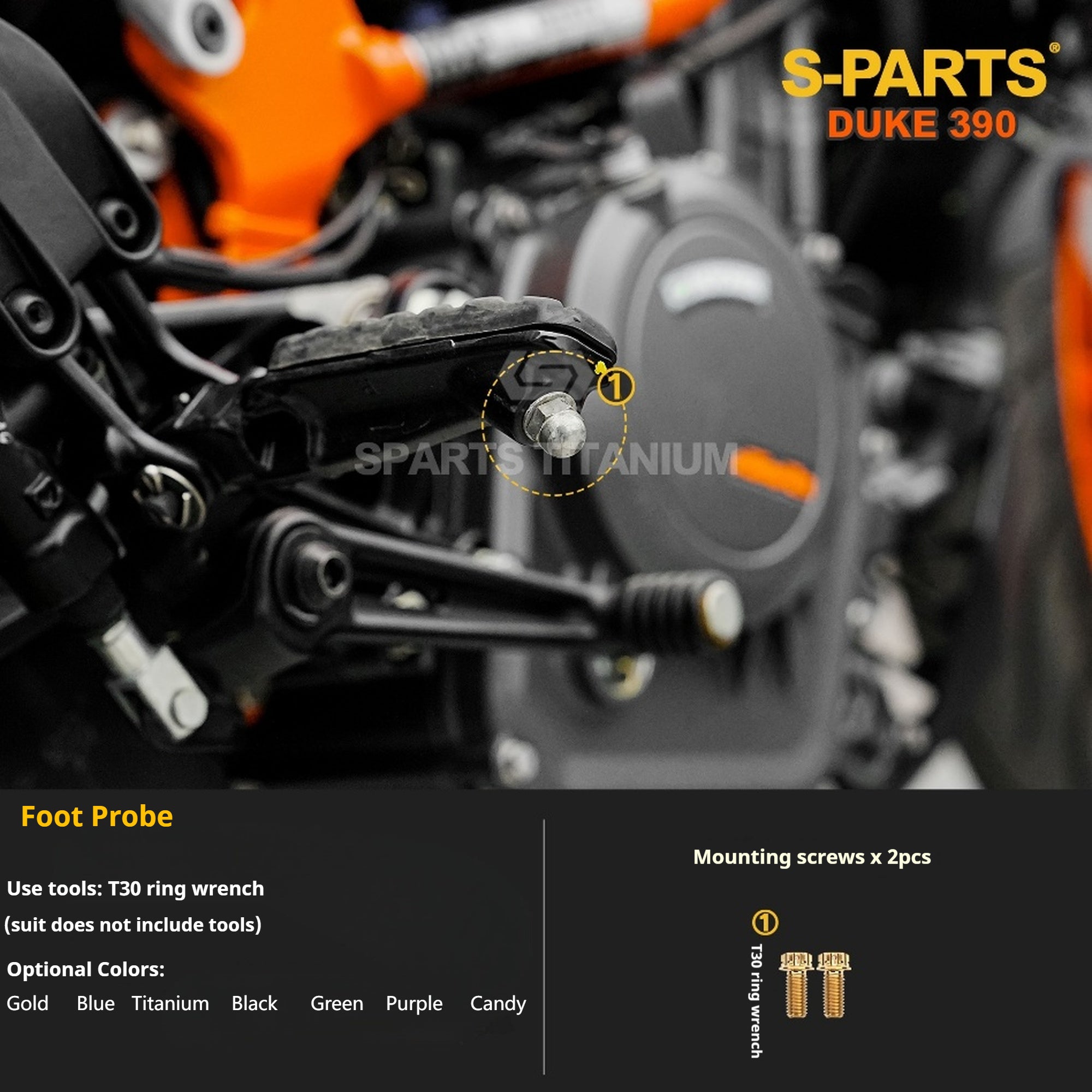 SPARTS Stan KTM DUKE 390 Dedicated · TC4 Titanium Full Motorcycle Bolt Kit