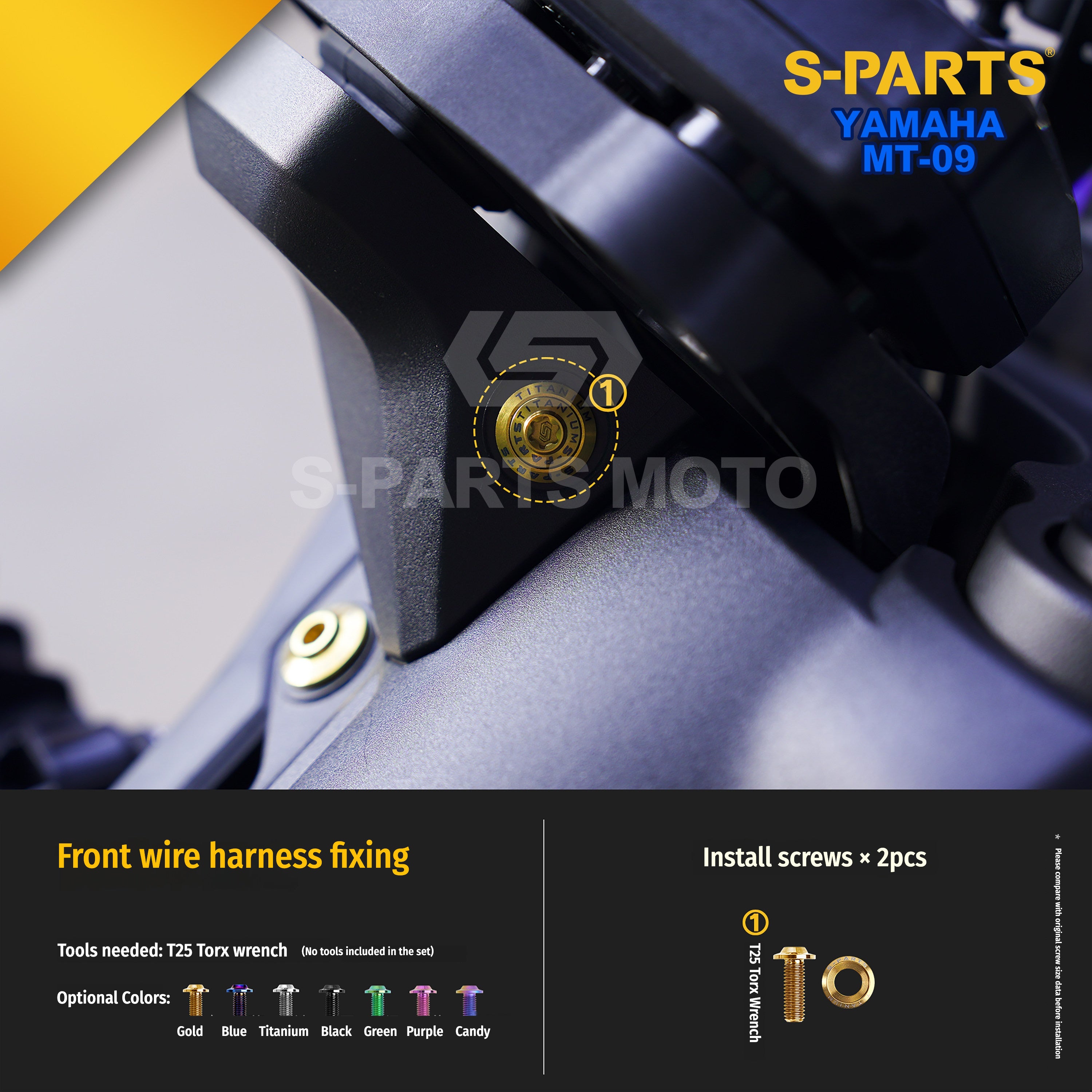 SPARTS Yamaha MT-09 Titanium Bolt Kit | TC4 Grade Motorcycle Fasteners