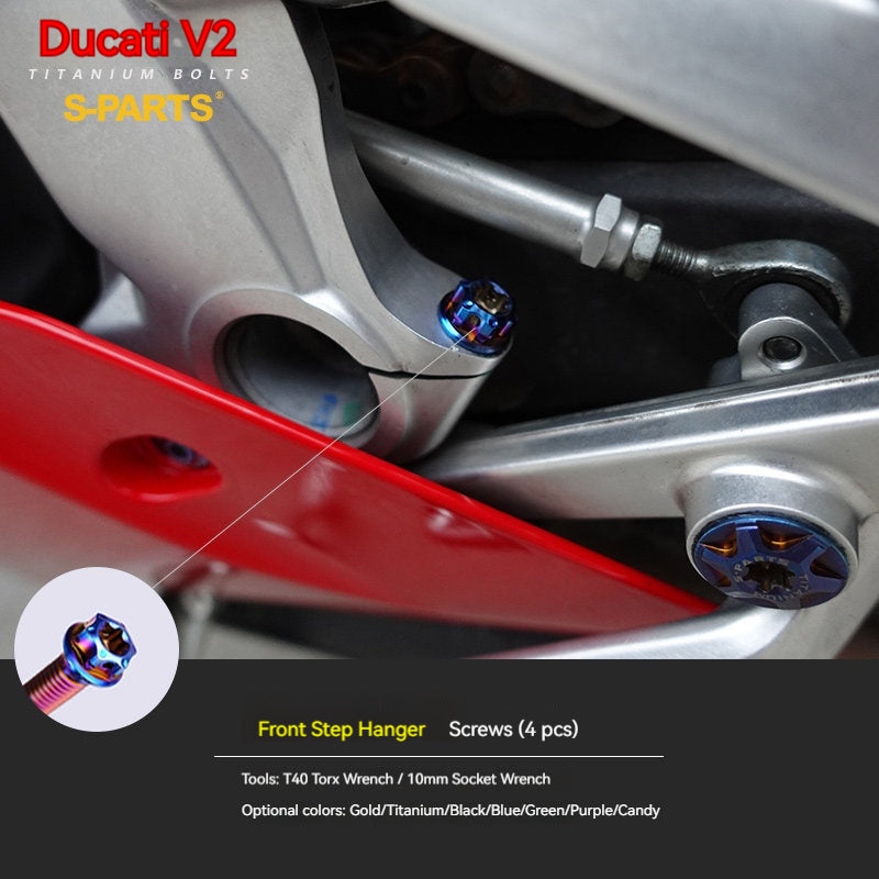 S-PARTS  Compatible with / Suitable for Ducati DUCATI V2 Full Titanium Bolt Kit