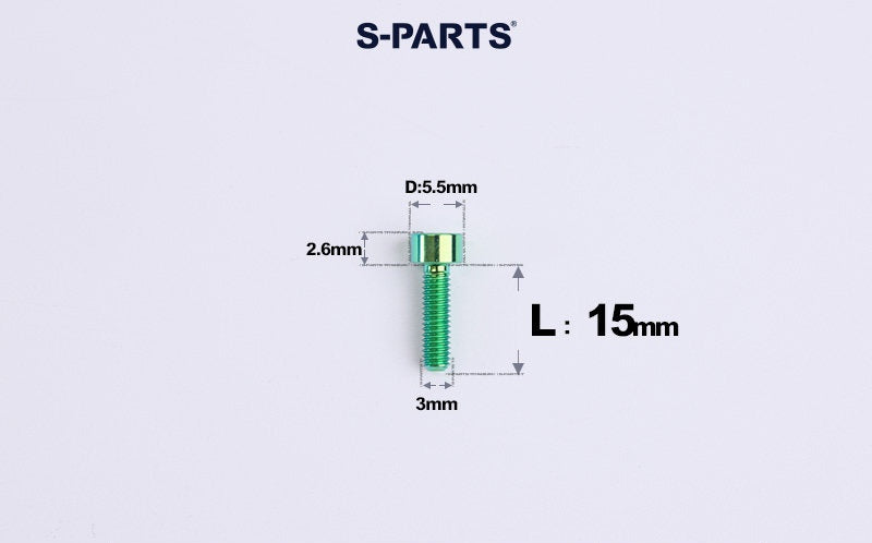 SPARTS M3 L6-20 Classic Button Head Green Titanium Bolt