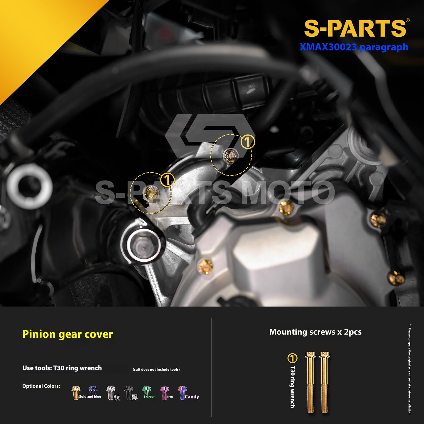 SPARTS Titanium Bolt Set for 2023 XMAX300 | Yamaha Motorcycle Titanium Bolt Upgrade