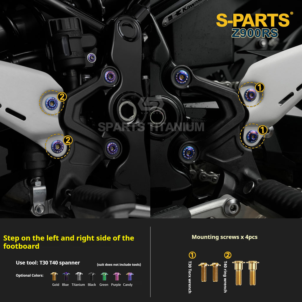 SPARTS Titanium Screw Set for Kawasaki Z900RS – Motorcycle Upgrade Kit