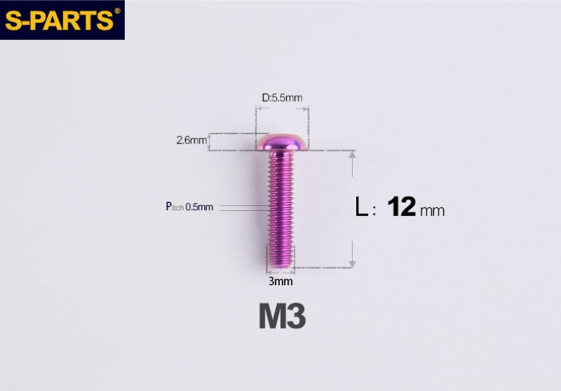 SPARTS A2 Button Head M3 Titanium Bolt