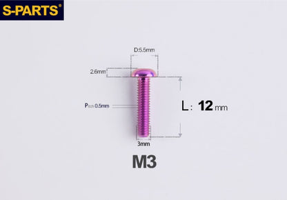 SPARTS A2 Button Head M3 Titanium Bolt