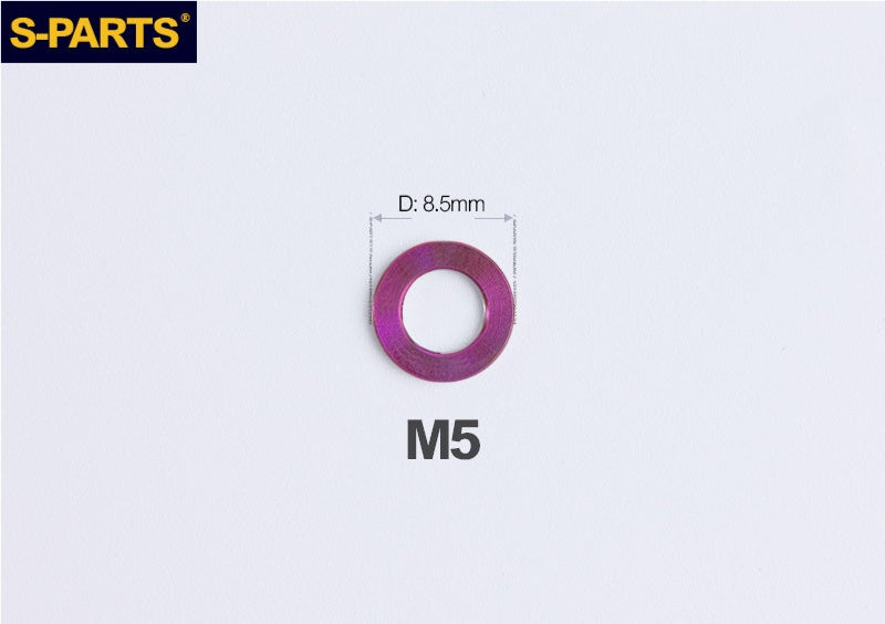 S-PARTS M3 / M4 / M5 / M6 TC4 Titanium Flat Washers for E-Bikes, Motorcycles & Bicycles