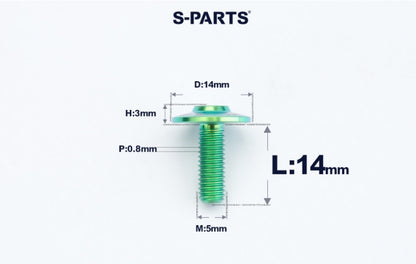 SPARTS A3 Dome Head M5 D14 Titanium Bolt | TC4 Motorcycle & E-Bike Fastener