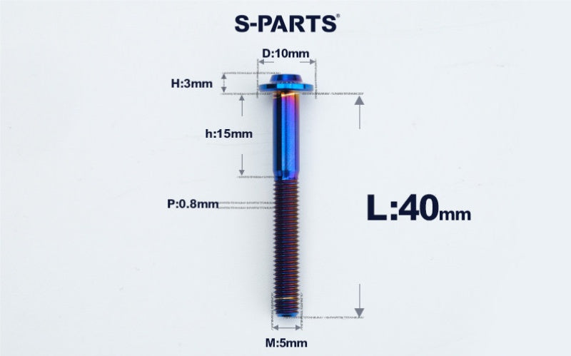 SPARTS A3 Countersunk Head M5 D10 Titanium Bolt TC4 Motorcycle & E-Bike Custom Fastener