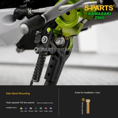 S-PARTS Titanium Fasteners Bodywork, Fairing & Footpeg Bolt Kit for Kawasaki Z900