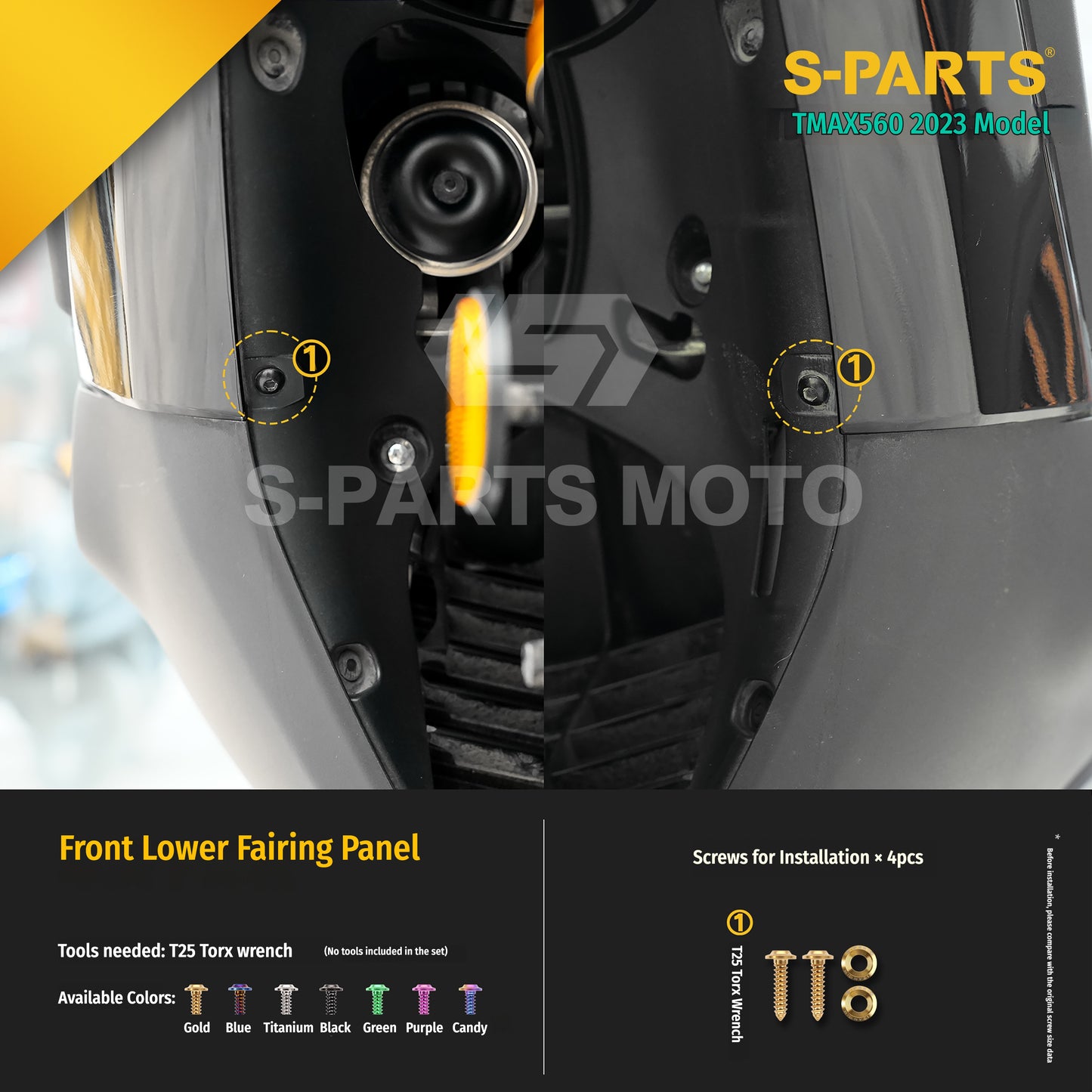 SPARTS Titanium Bolt Kit for Yamaha TMAX560 2023-Body / Engine System