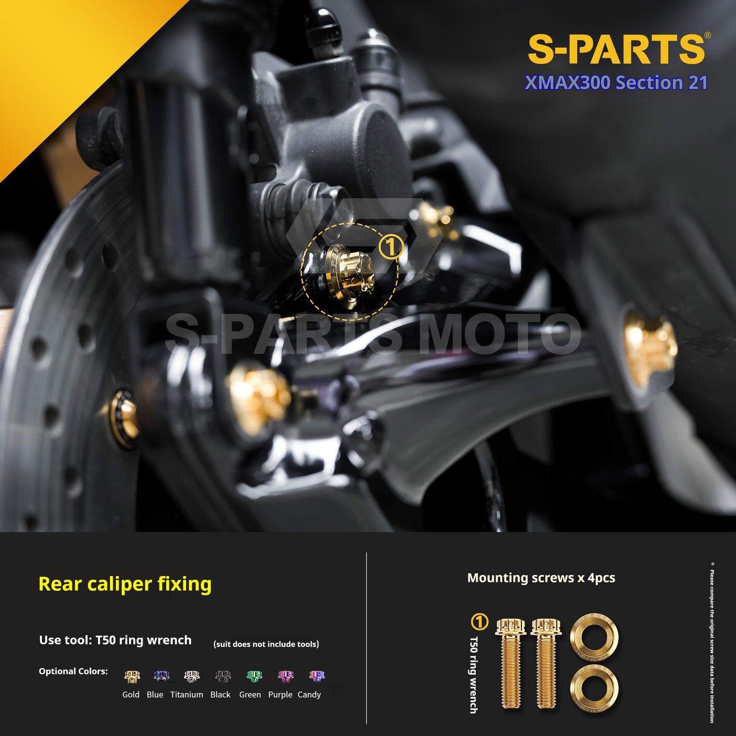 SPARTS 2021 XMAX300 YAMAHA Motorcycle Modified Titanium Alloy Bolts Screws