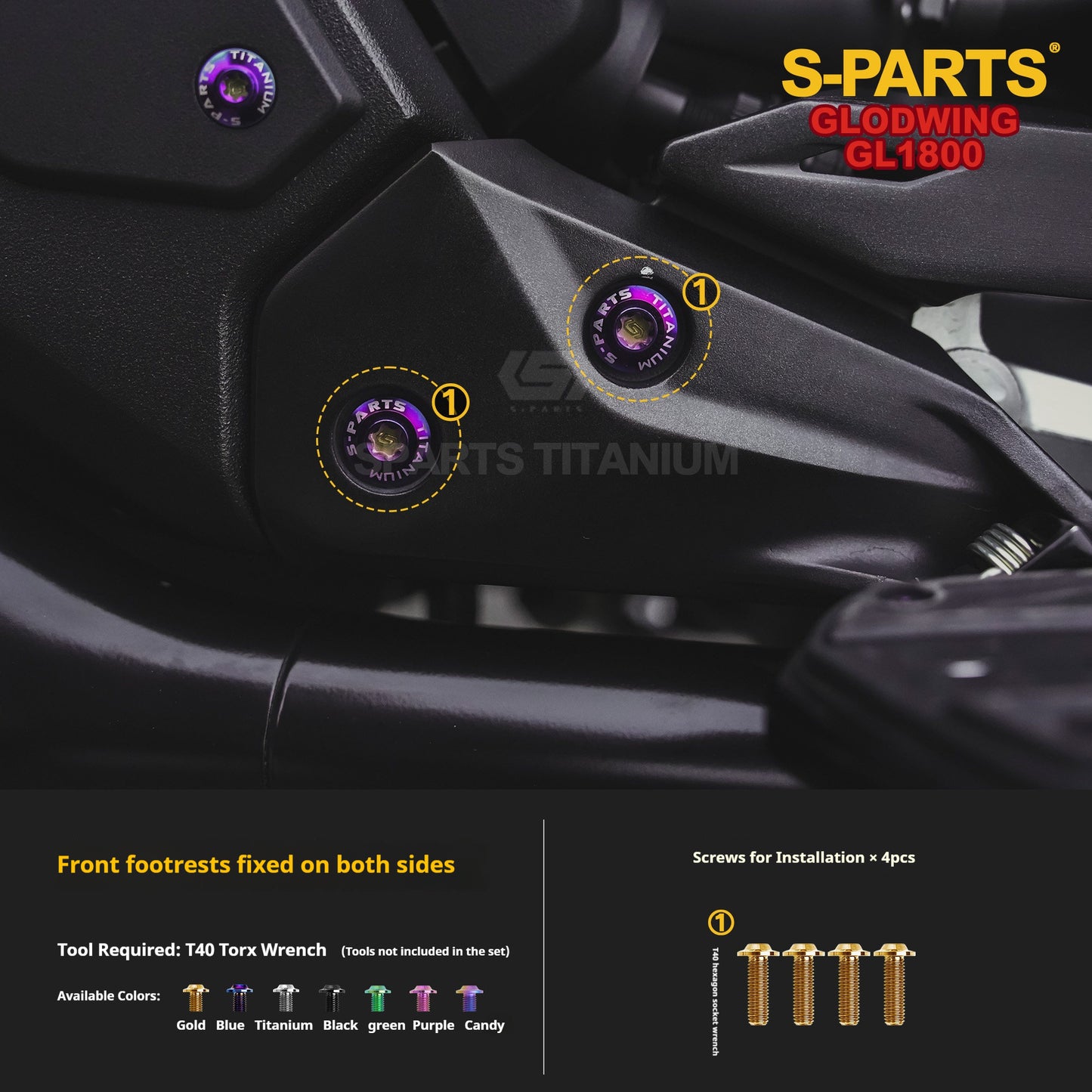 SPARTS Titanium Bolt Kit | Titanium for Honda Gold Wing GL1800 Motorcycle